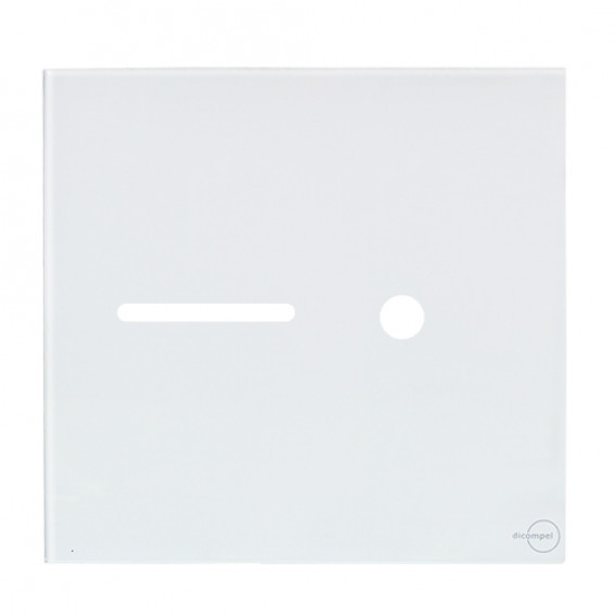 Placa p/ 1 Interruptor + Furo 4x4 - Novara Glass Branco